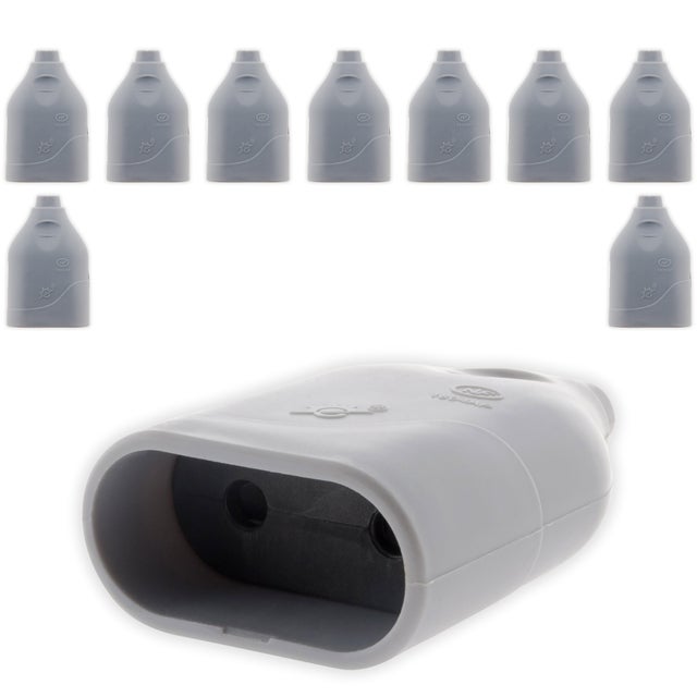 Lot de 10 fiches femelles 2P 6A - Gris - Zenitech