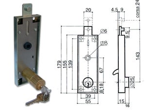 Serratura Elettrica Per Cancelli ASSA ABLOY CORNI NF5011/1Z - Reversibile, Entrata Regolabile 50-70 Mm, Acciaio Zincato