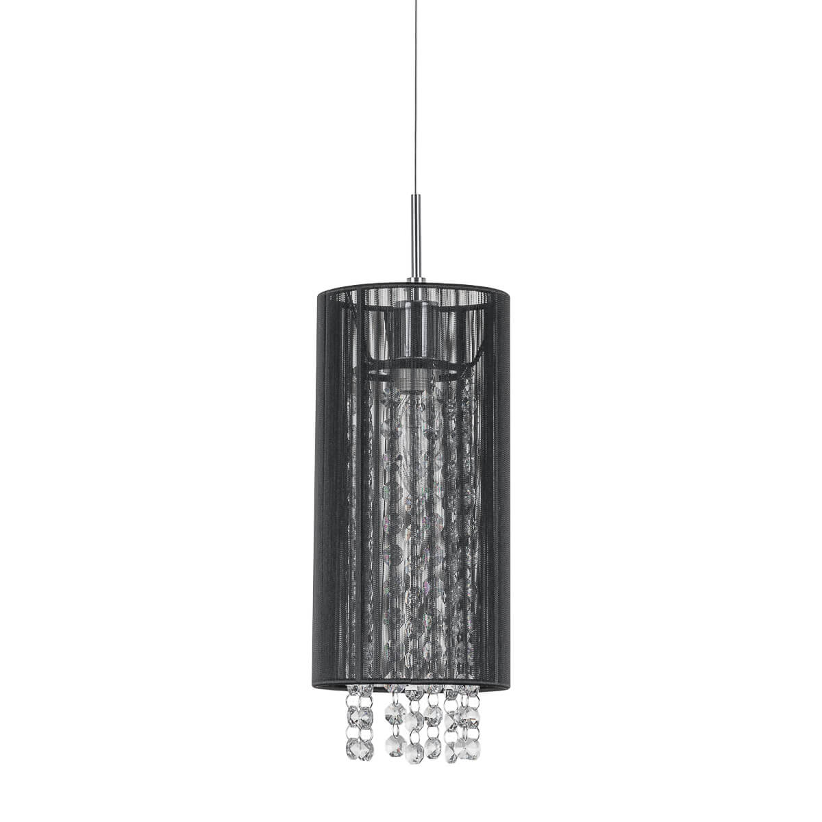 Lampa wisząca Lana czarna-chromowana 1xE14x40W kryształowa wym: 120 x 13 x 13 cm kryształ Italux - 4