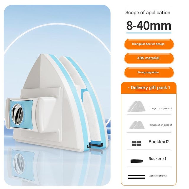 Nettoyeur De Vitres Magnétique 2 Faces - Brosse Avec Décharge D'eau Auto - Neuf