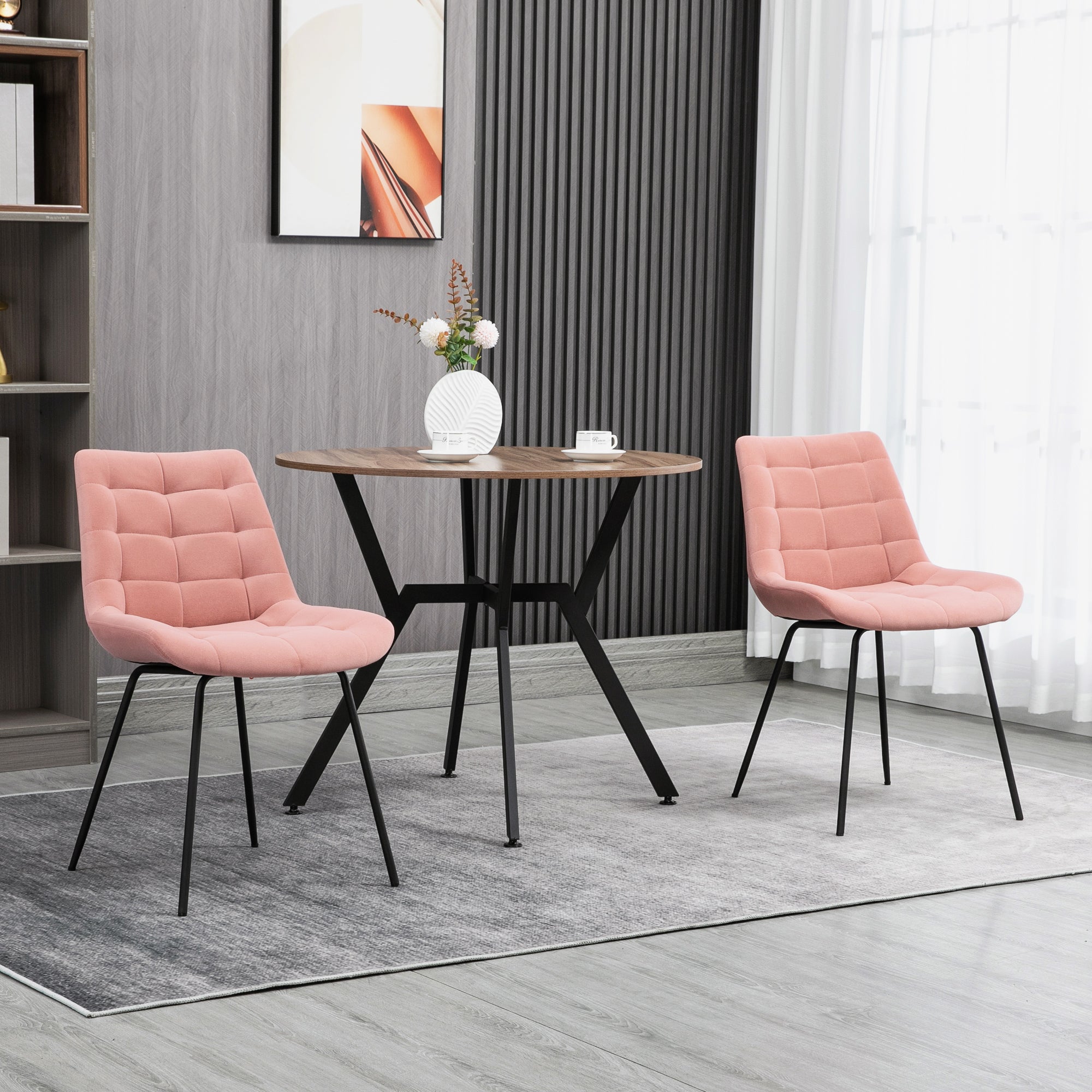 Conjunto de 2 sillas de comedor COVELO Terciopelo Gris pardo