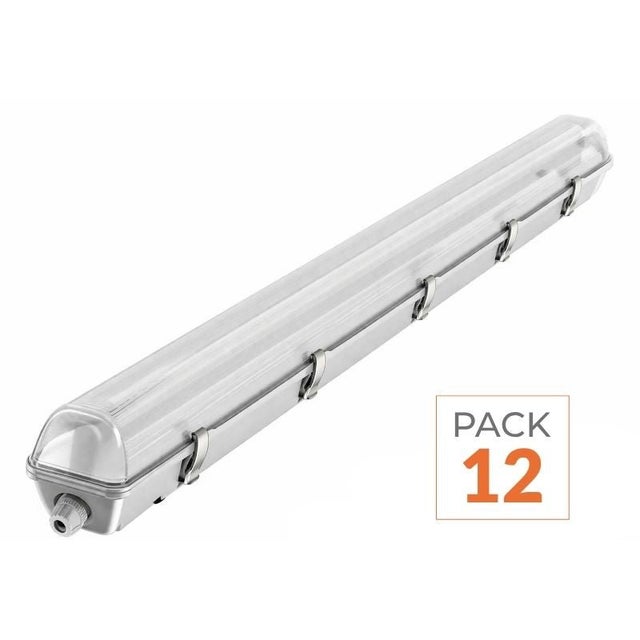 Lot de 12 - Réglette LED étanche pour Tube LED T8 120cm IP65 - SILAMP