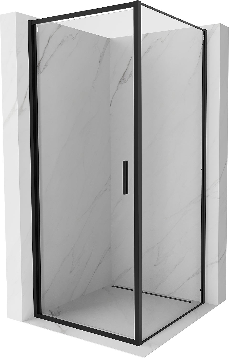 Mexen Exo kabina prysznicowa uchylna 90 x 90 cm, transparent, czarna - 817-090-090-70-00