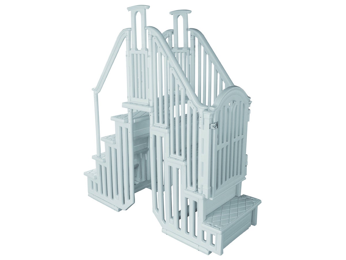 Escalier double pour piscine " Bruno " avec porte de sécurité pour