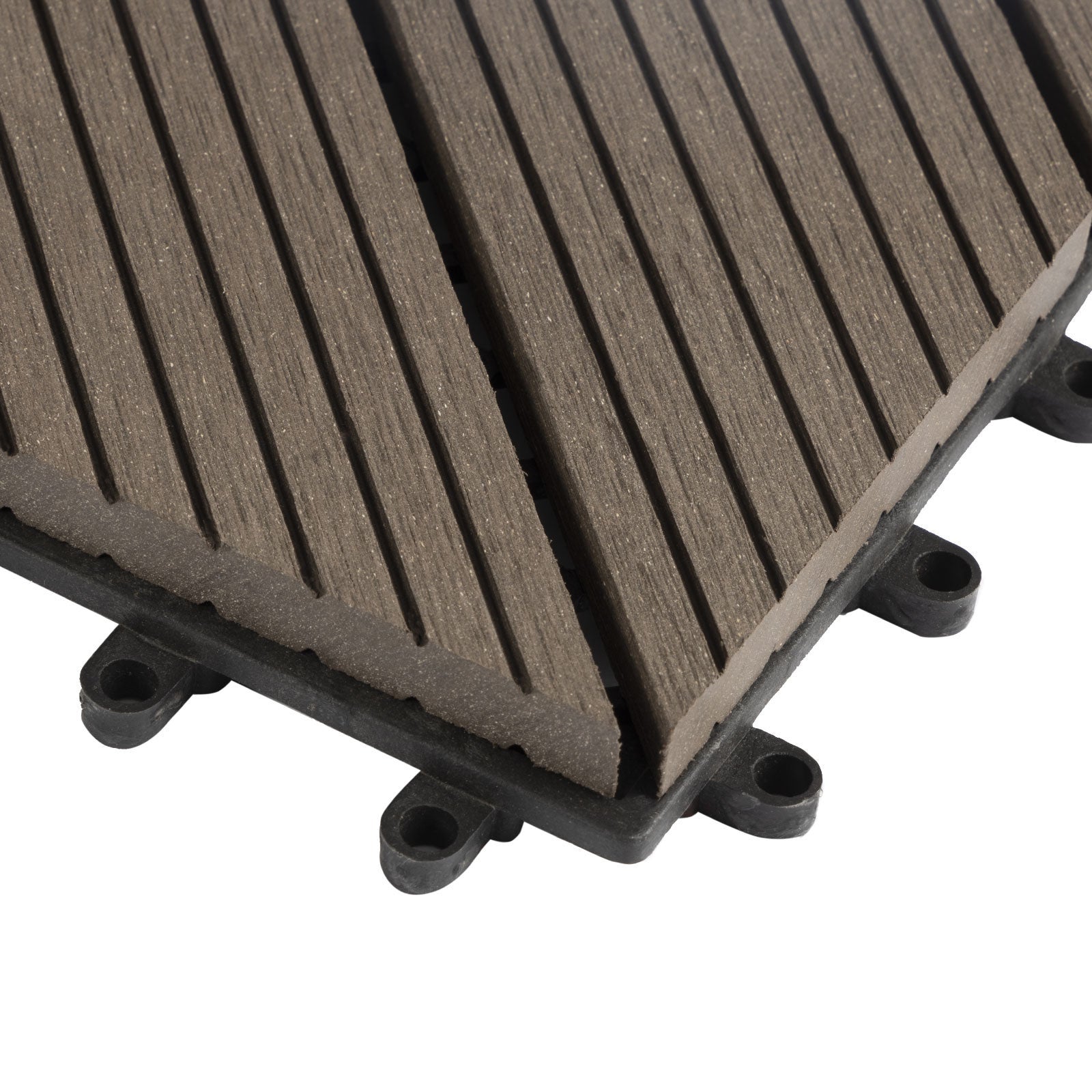 Dalle de Terrasse WPC Classic, Marron foncé Diagonale, 30 x 30 cm, 1 Pièce - 3