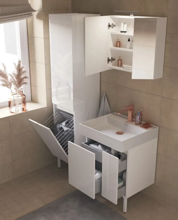 Szafka łazienkowa ARCO 40 cm biały połysk niska