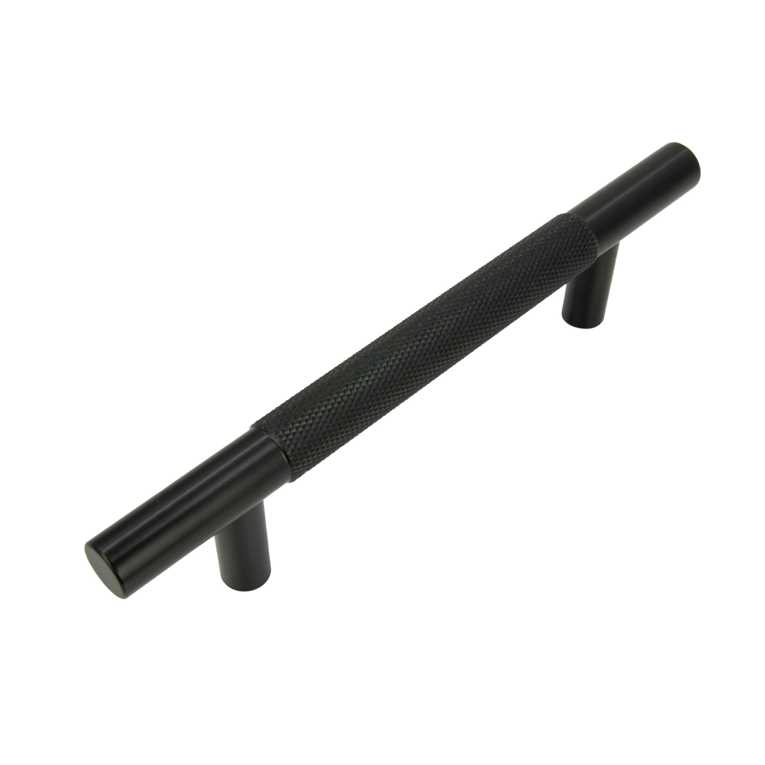 Uchwyt meblowy reling ryflowany 96 mm czarny