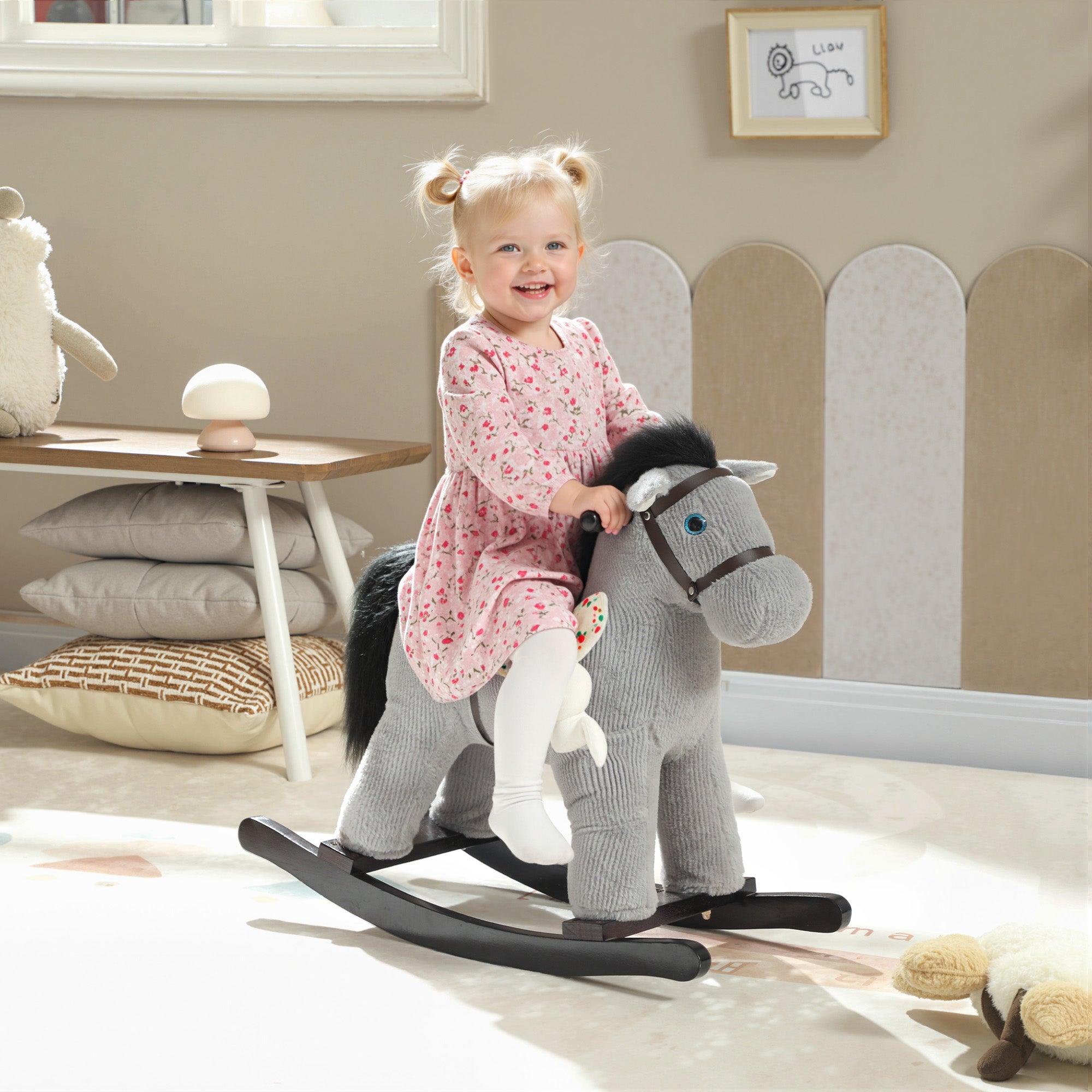 Poney mécanique - Beige Cheval à bascule Dès 4 ans