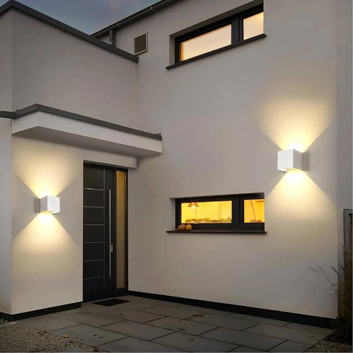 Applique murale extérieure/intérieure à faisceau lumineux réglable, cube LED étanche IP65, 22 W - 5