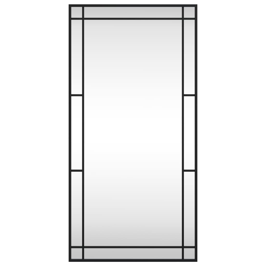 Miroir mural rectangulaire en fer noir 50x100 cm- COMFORTXL - 3