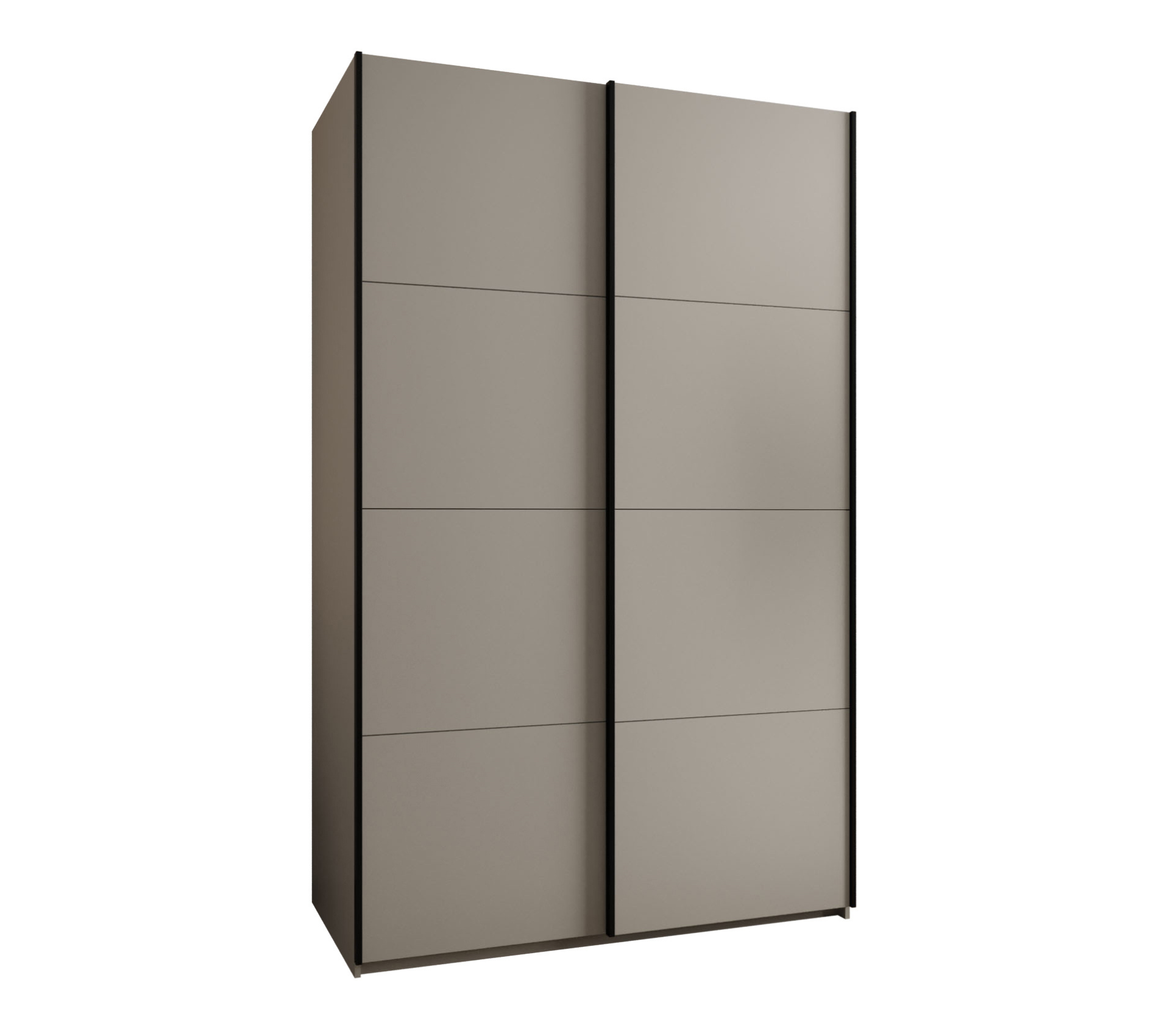 Szafa przesuwna wysoka Lux 1 150 x 64 x 245,5 cm kaszmir + kaszmir + u. czarny - Abiks Meble