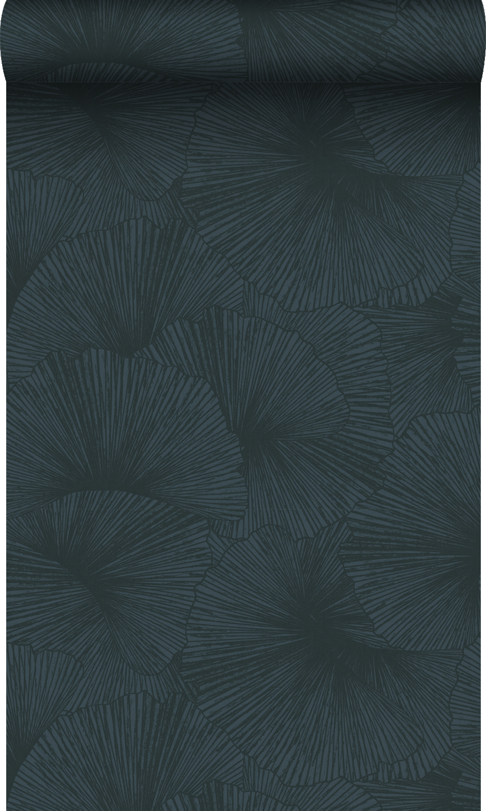 Papel pintado diseño 3d hojas azul oscuro - 50 x 900 cm - origin wallcoverings