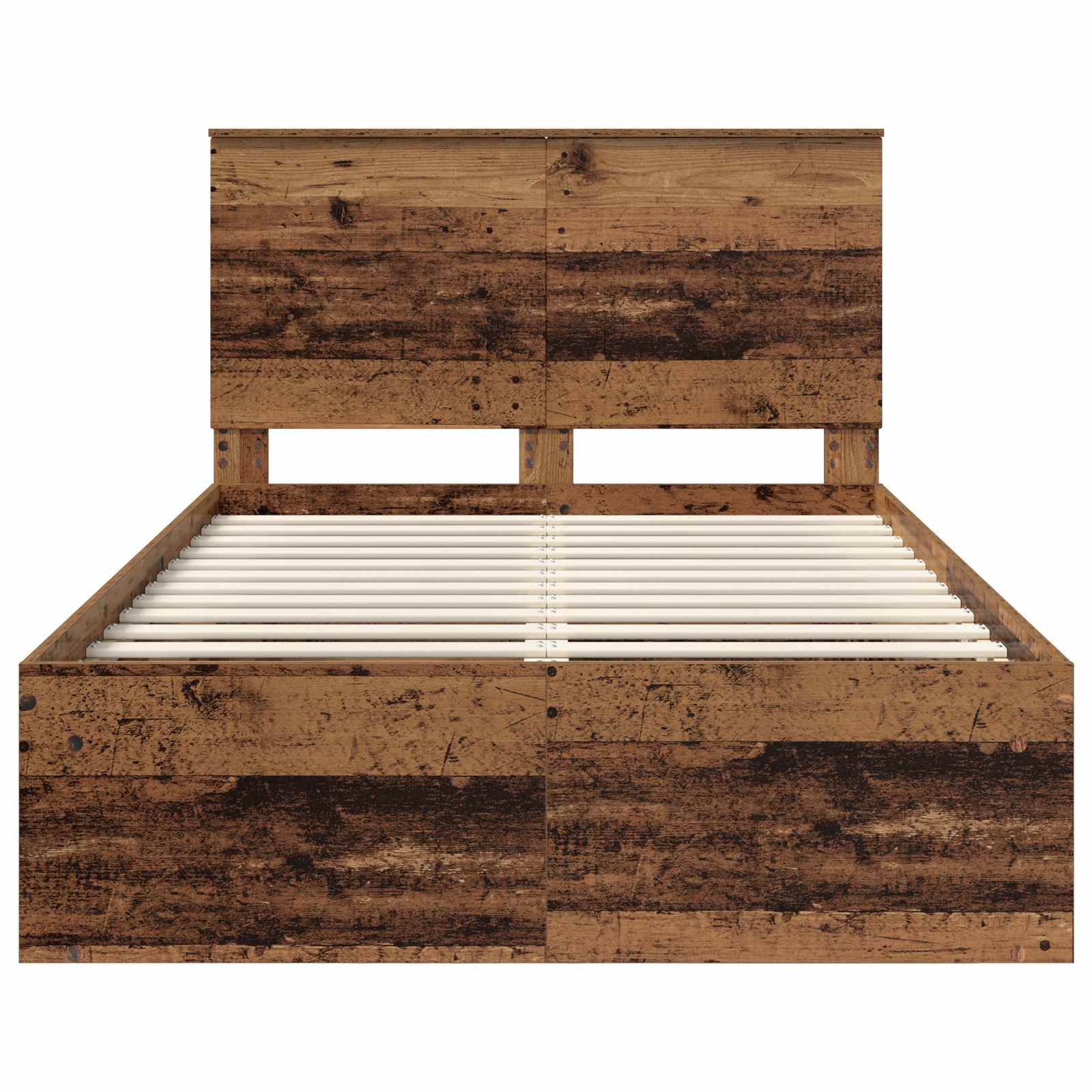 Cadre de lit bois ancien 120 x 190 cm bois de pin massif - 7