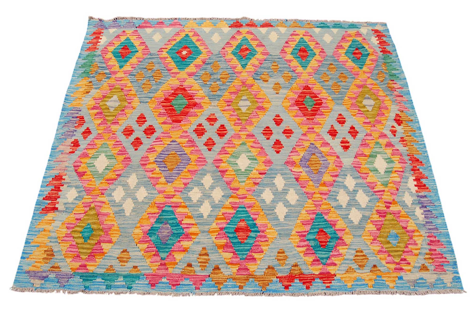 Oryginalny ręcznie robiony kilim - 144x158 cm (GalleriaFarah1970)