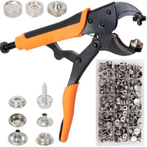 Bottoni automatici con pinza, set di bottoni automatici con pinza, set di bottoni automatici in metallo con bottoni fissi, bottoni automatici senza cuciture, 804 pezzi, per fai da te, abbigliamento