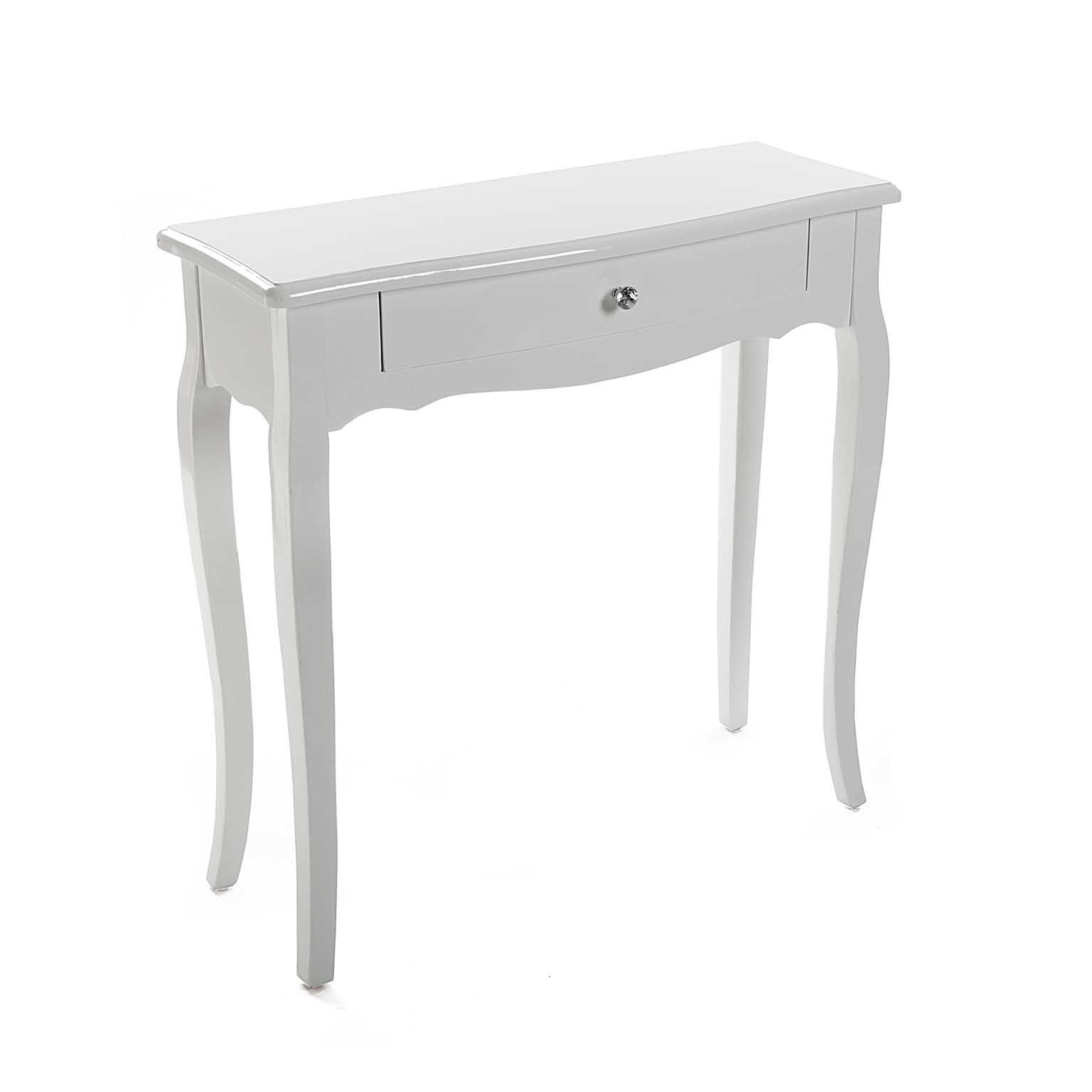 Console D'entrée étroite Boedo - 78,5 X 30 X 109 Cm - 3 Tiroirs - Couleur Marron Et Blanc - En MDF Mélaminé