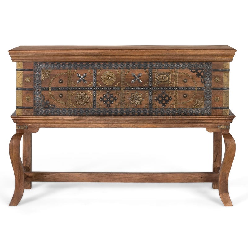 Antyczna konsola z drewna manguier