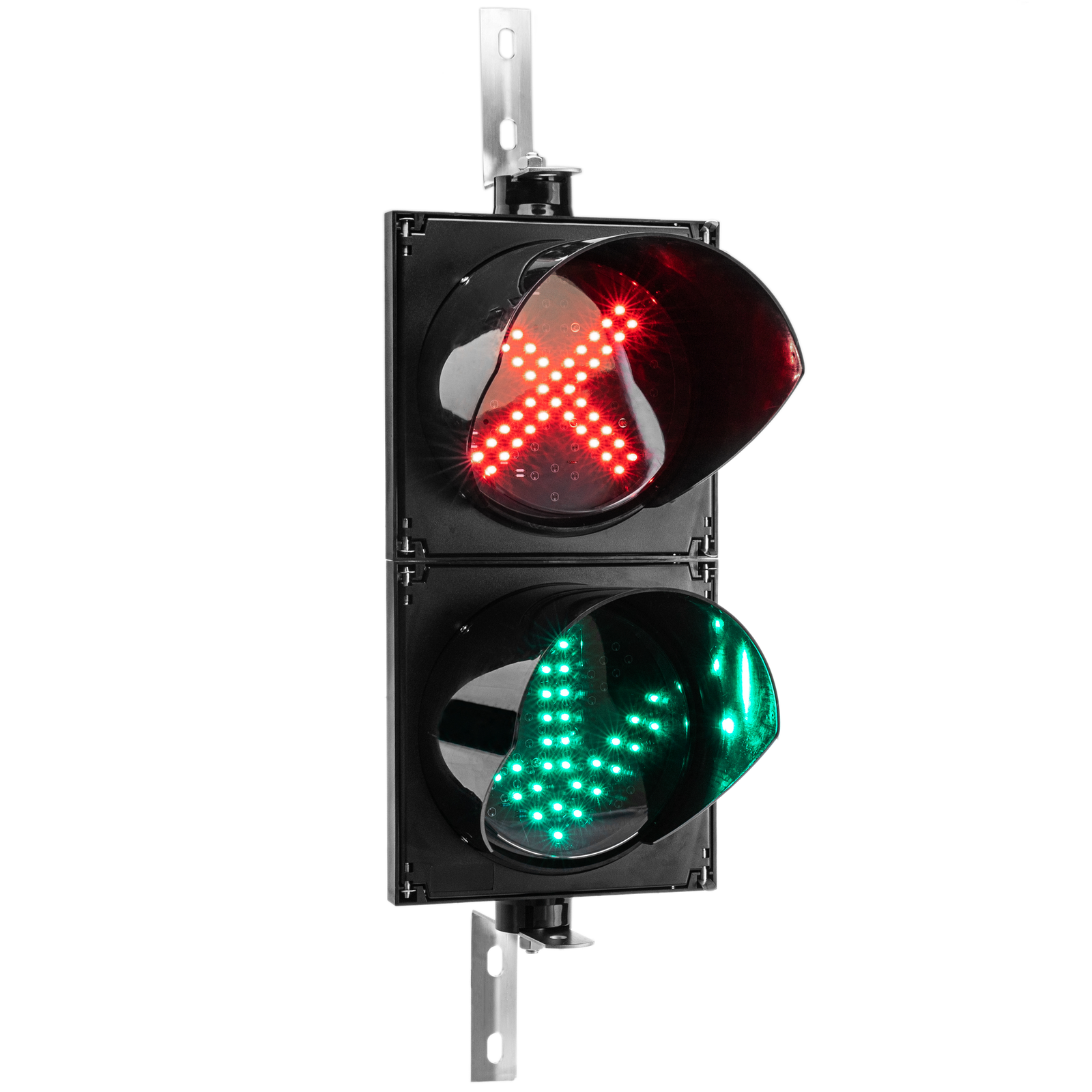 Feu De Signalisation LED Étanche IP67 Croix Rouge Flèche Verte - 4 Tailles 100/125/200/300mm 12V/24V