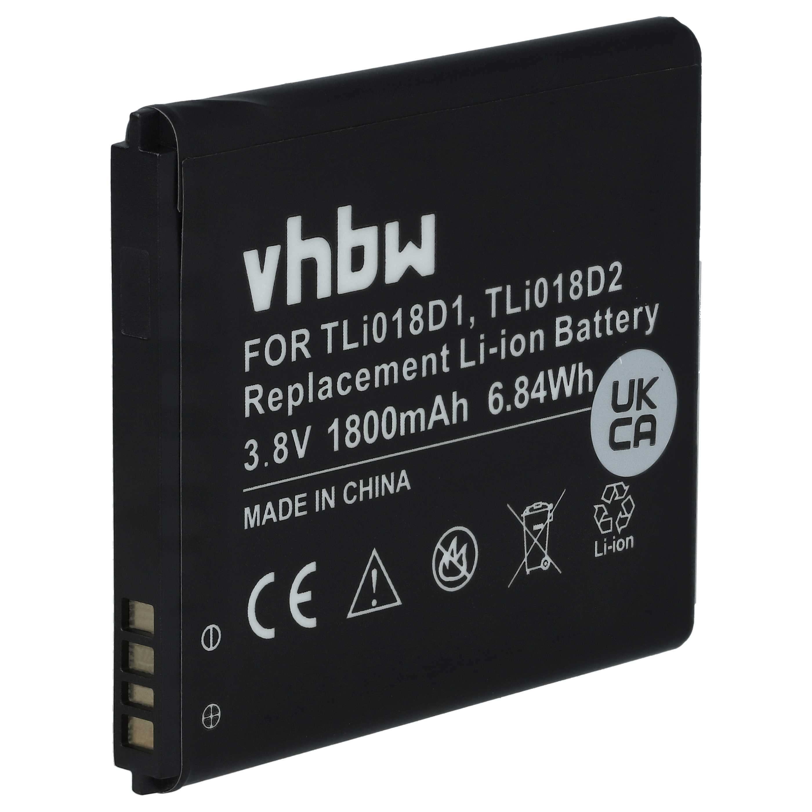 Vhbw Batteria Compatibile Per Alcatel TLI019D7 - 1900mAh, 3,8V, Li-Ion Per Smartphone - Ricambio Ad Alta Potenza - 2