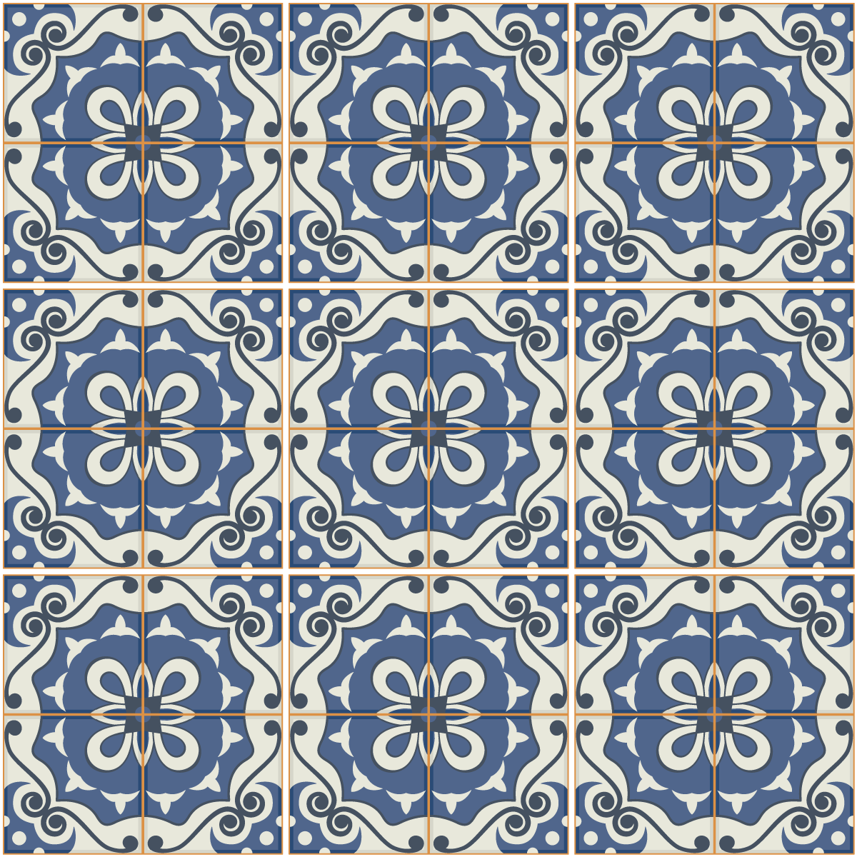 9 adesivi piastrelle di cemento azulejos Esperia - Sticker adesivo - adesivi murali - 9stickers15x15cm - 2