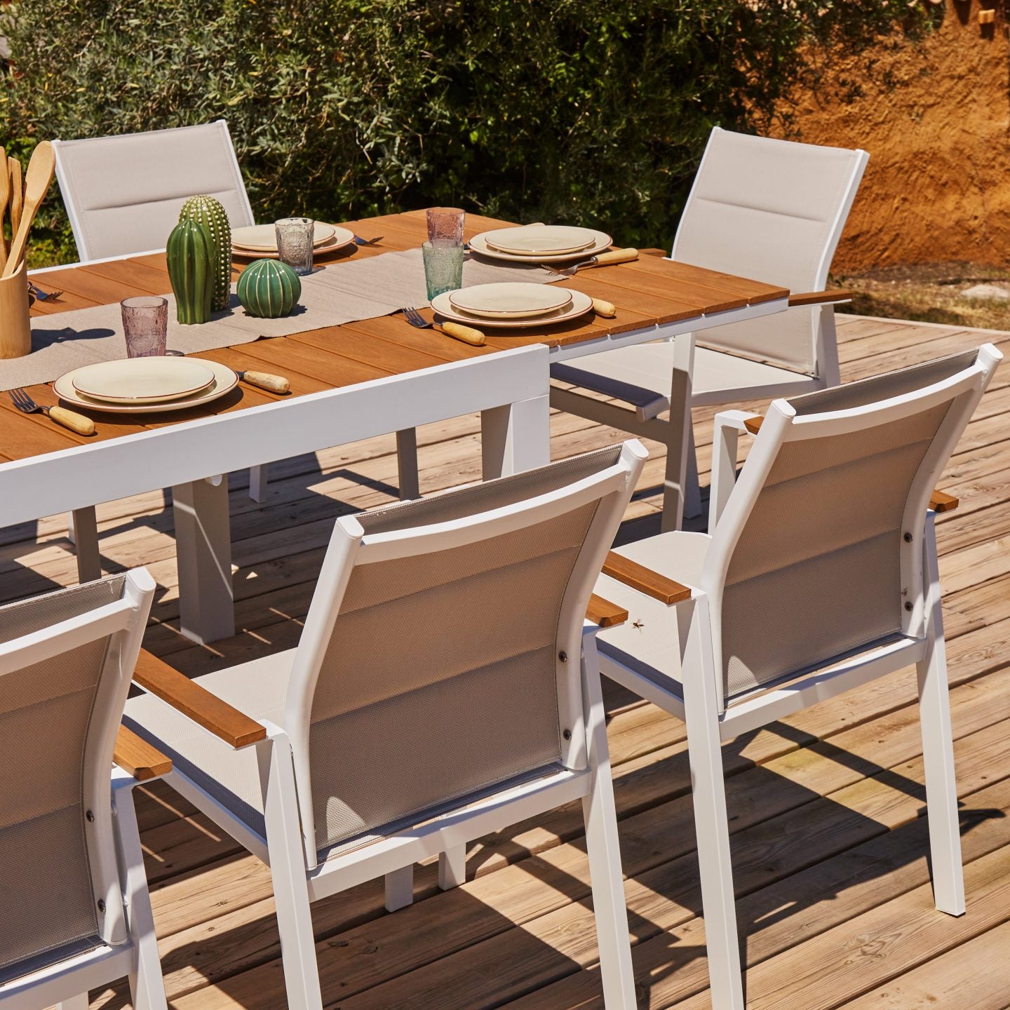 Chaise de jardin sans coussin OSAKA en Aluminium Blanc - 3