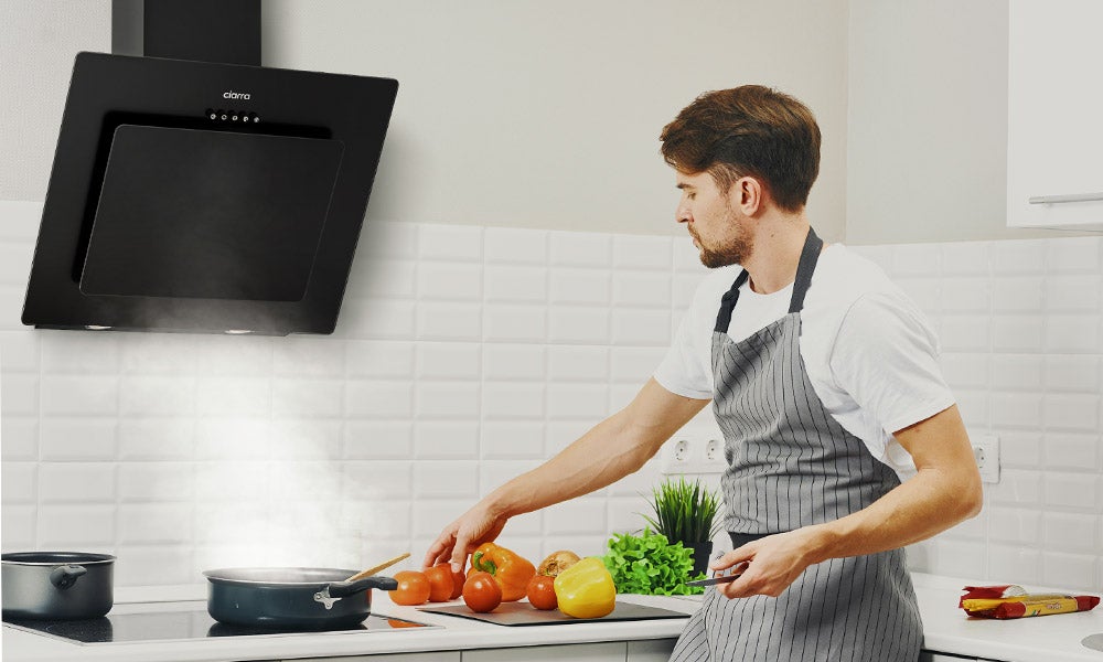 CIARRA Hotte Aspirante Inclinee 60 cm 370m³/h Classe A++ Filtre a Charbon Inclus Recyclage ou Evacuation Noir CD6737B - 8