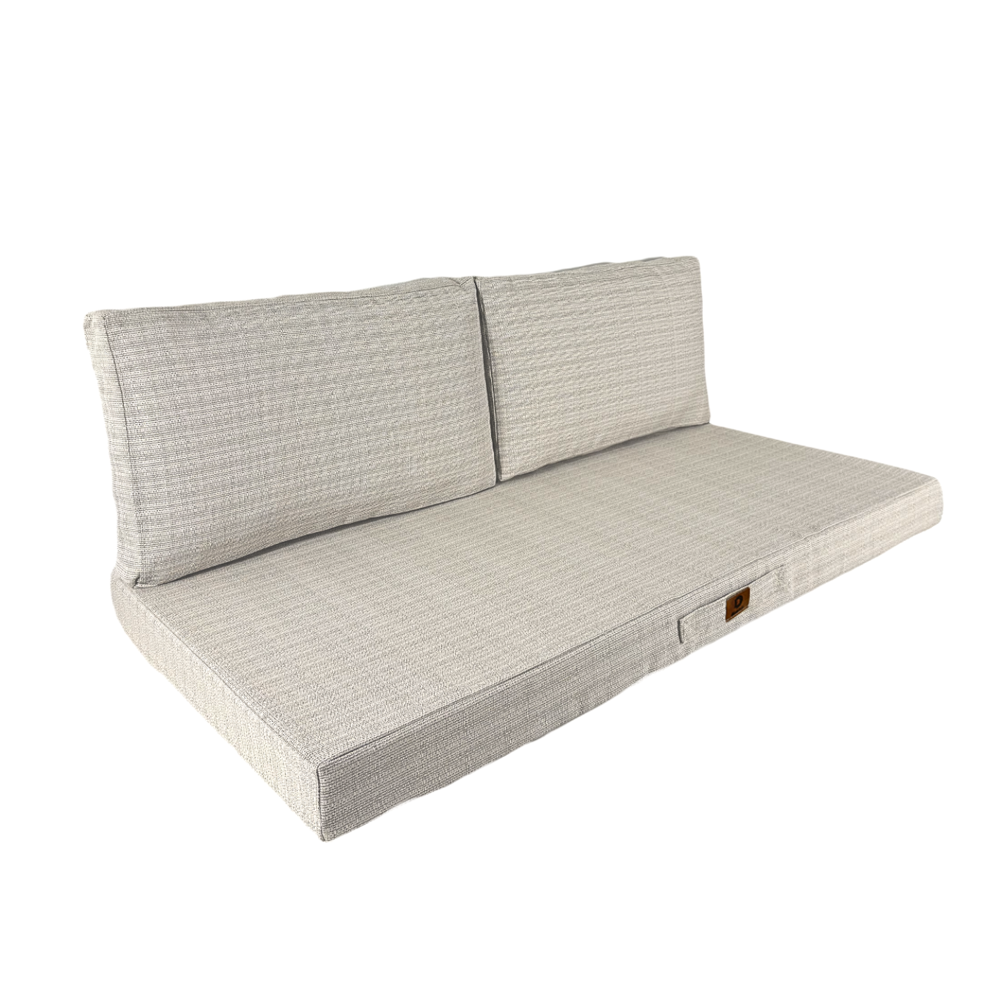 Ensemble Coussins Salon Jardin 100x50 Rayure Beige - Premium 270g (1 Assise + 2 Dossiers)