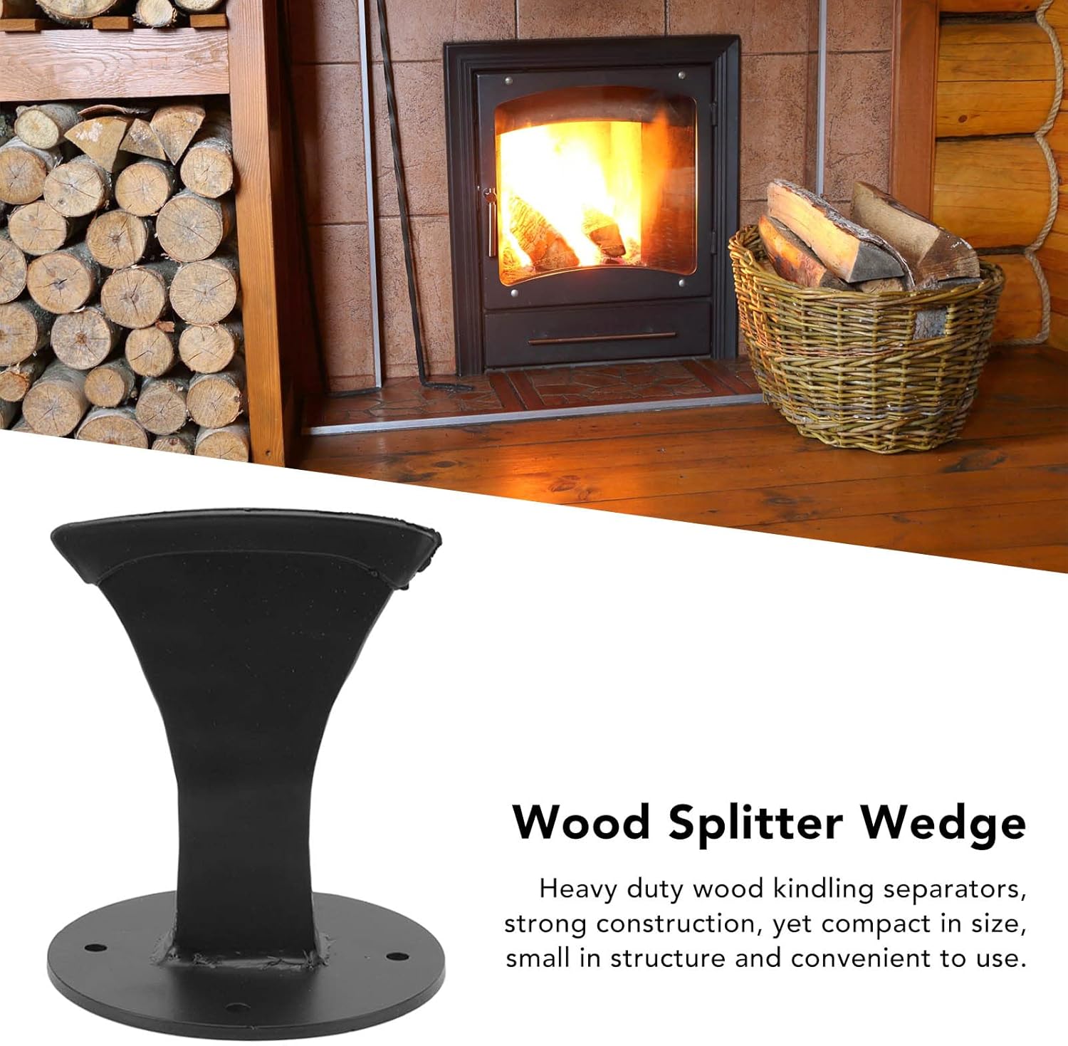 Fendeur de bois, coin fendeur de bois, fendeur de bois robuste, pour fendre le bois manuellement, petit poêle à bois, petite cheminée - 2