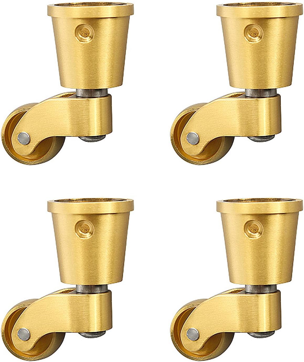 Lot De 4 Roulettes Universelles En Laiton, Pivotantes De 2,5 Cm