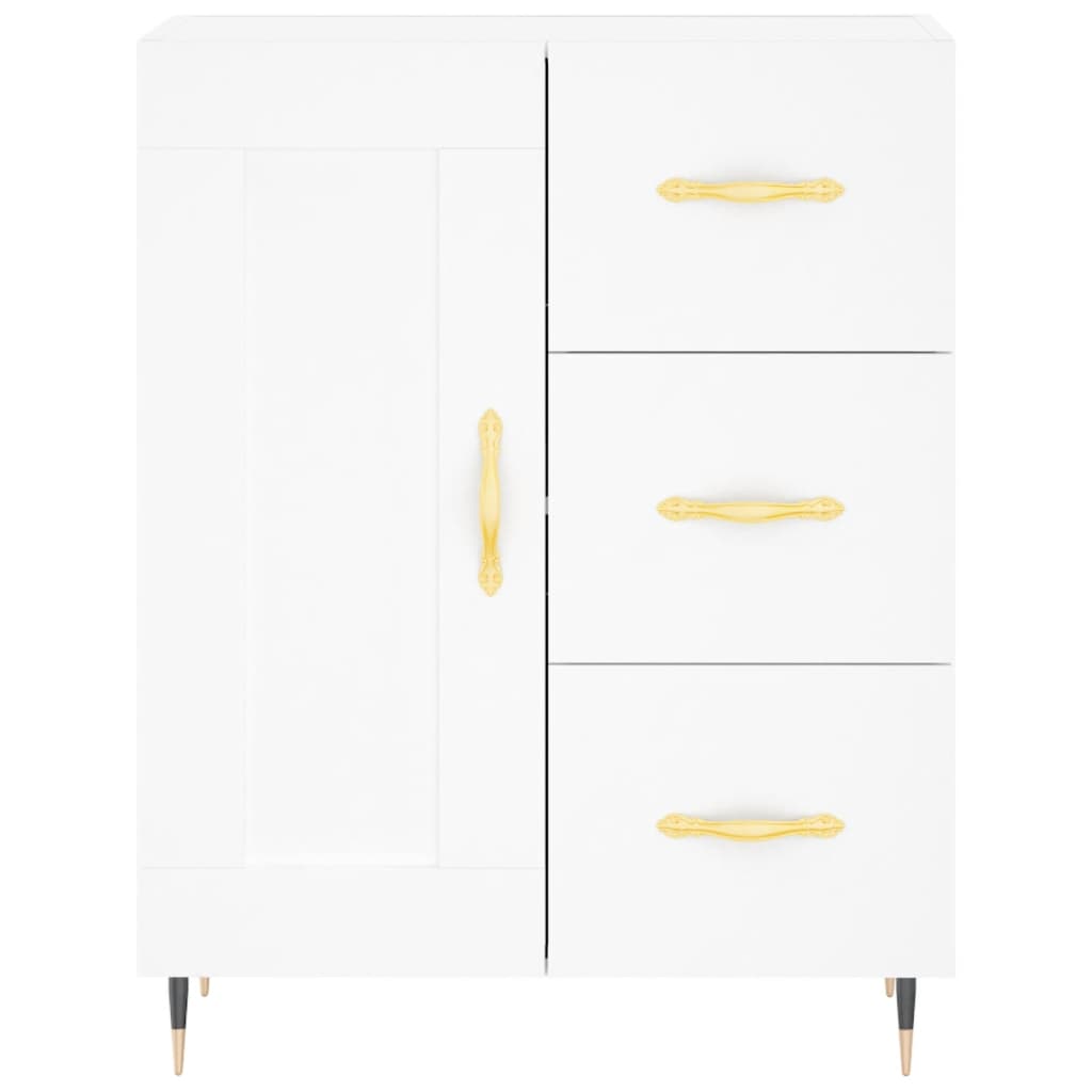 Buffet haut Blanc 69,5x34x180 cm Bois d'ingénierie - 8