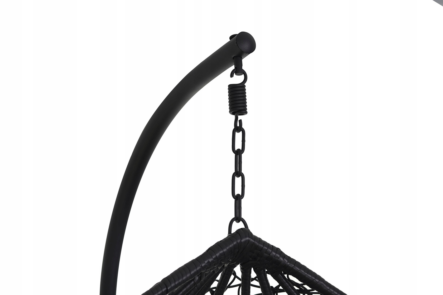 Fotel Wiszący do OGRODU Amber Antracyt / Szary Kokon Huśtawka Wolnostojący - 3