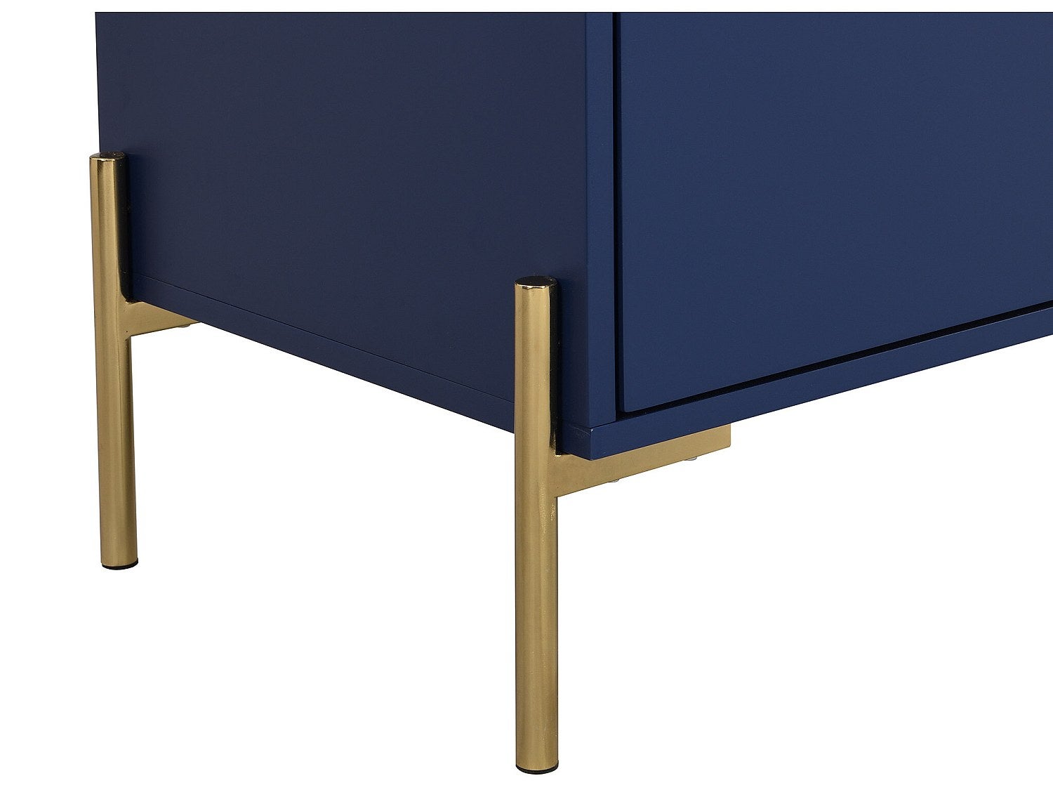 Commode 6 tiroirs - MDF et métal - Bleu laqué et doré - KORASA - 8