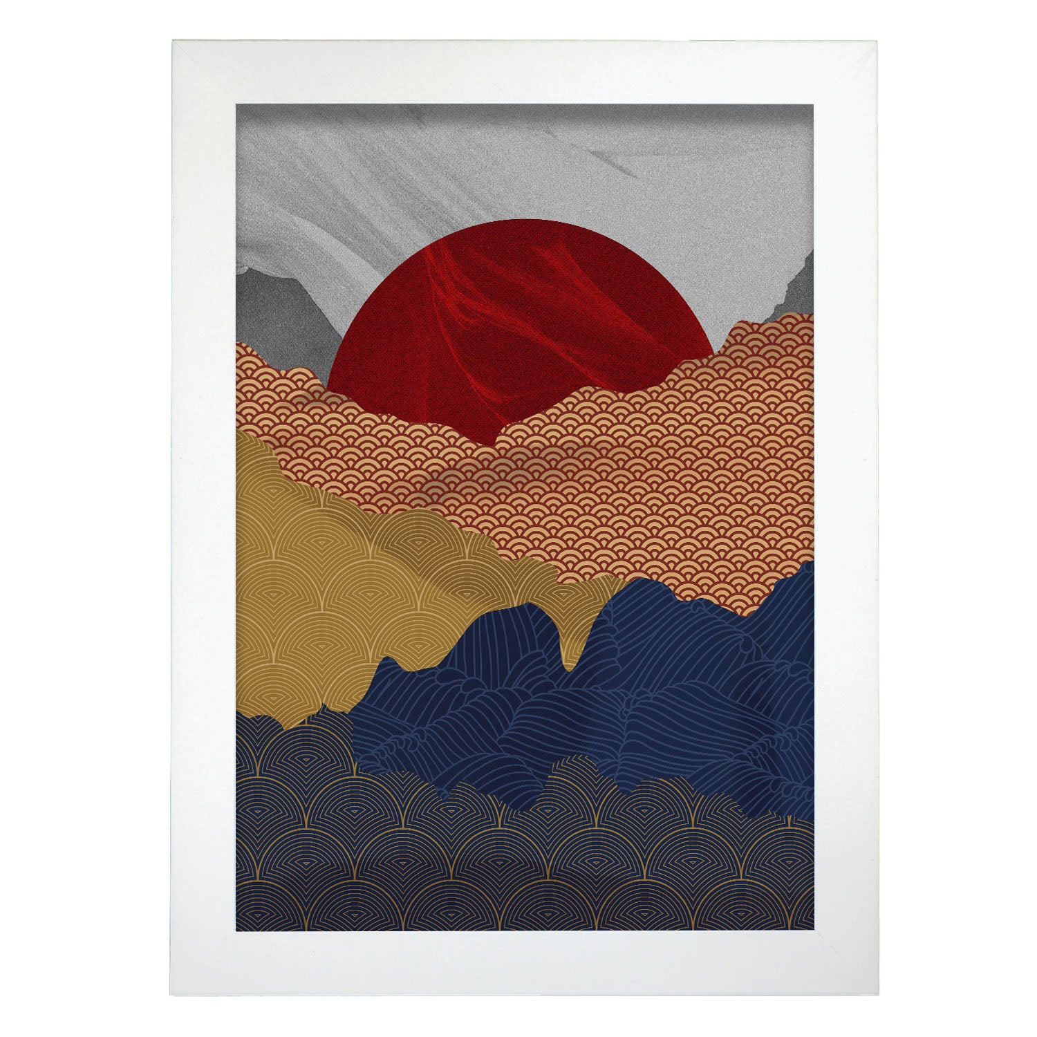 Nacnic póster pop art abstracto el sol naciente ilustraciones artísticas modernas para la decoración de interiores