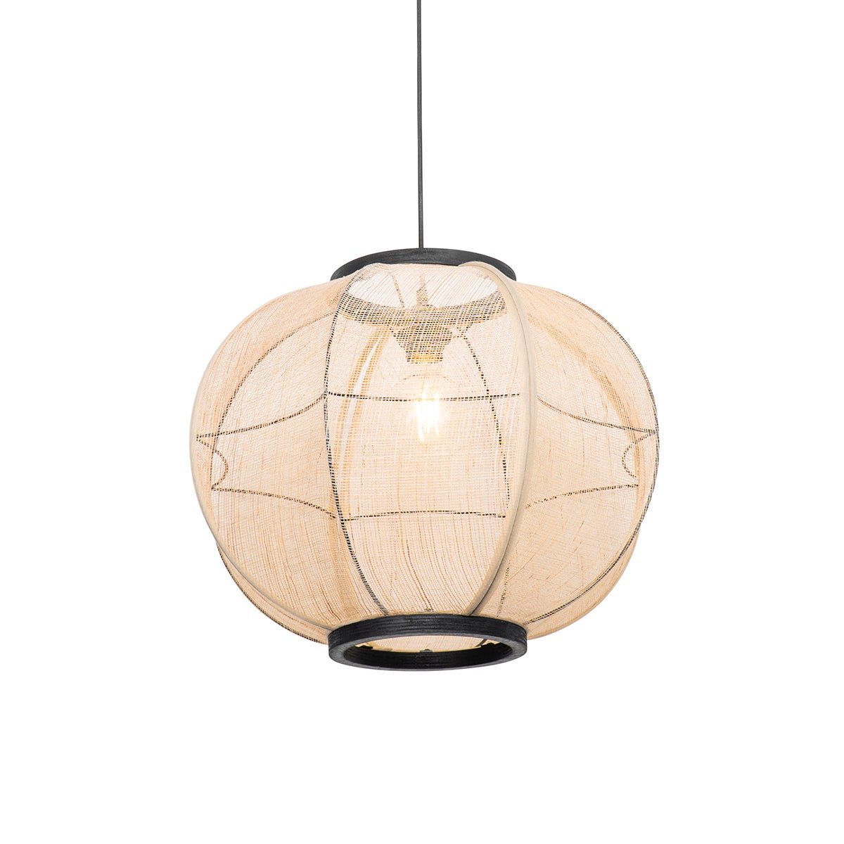 Qazqa kolonialny lampa wisząca inteligentny - Rob - brązowy, okrągły, żarówkami LED 7w, e27, 2700k - 6500k, ściemnialny, 48cm