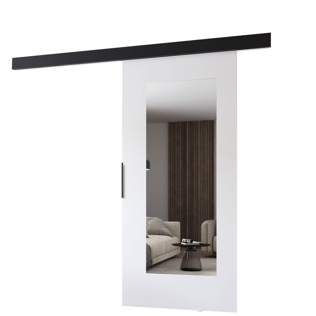 Drzwi przesuwne wewnętrzne PRIM I 76 cm biały /czarny.