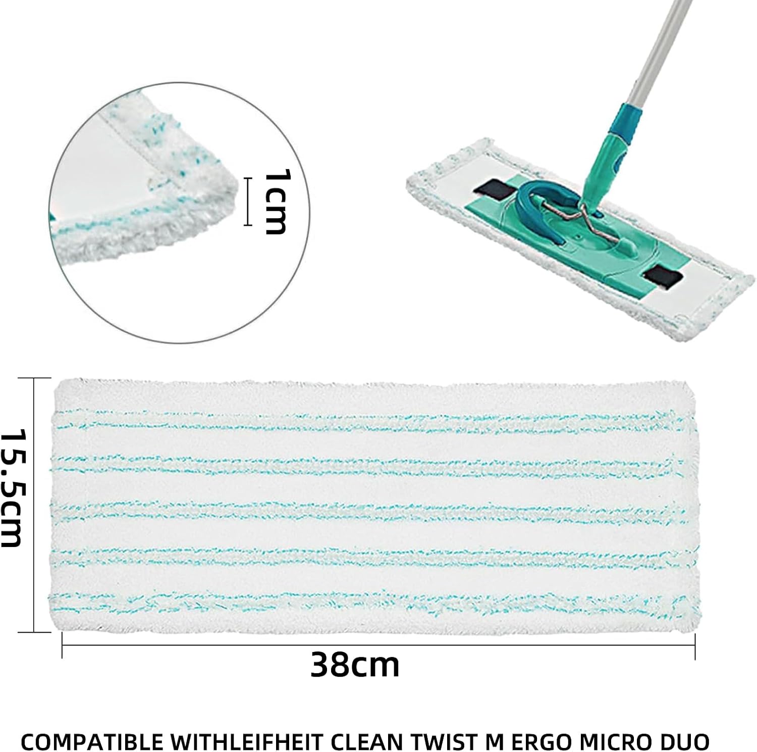 Lot De 6 Têtes De Rechange Pour Serpillère Microfibre - Compatible Leifheit Twist, Lavable, Nettoyage Efficace