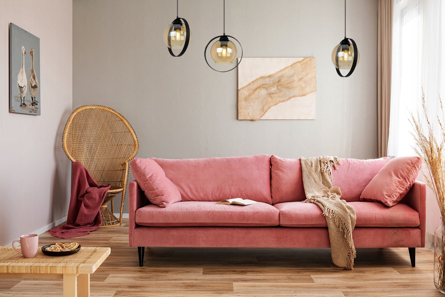 Lampa sufitowa wisząca Ring Haga modern 1xE27 abażur pierścień złoty Light Home LH - 4