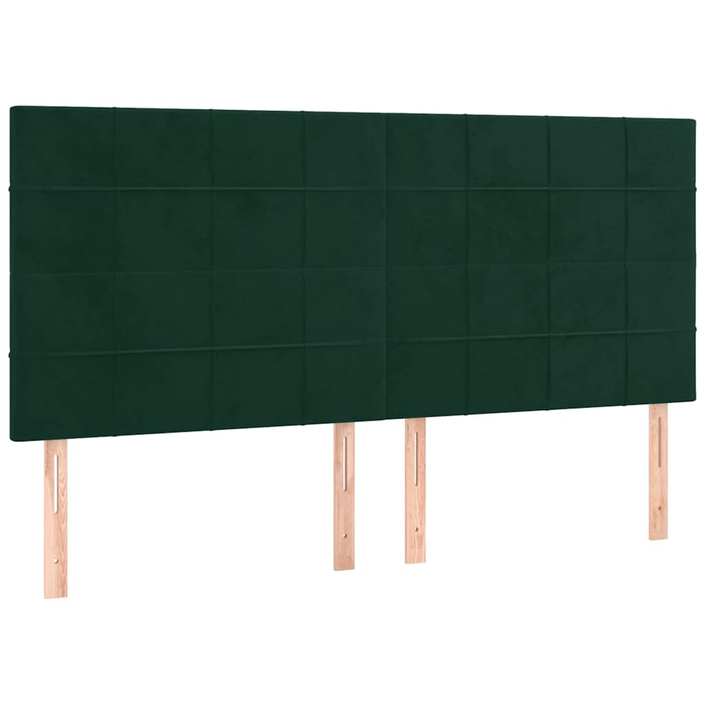 Cadre de lit sans matelas Vert foncé Velours - 7