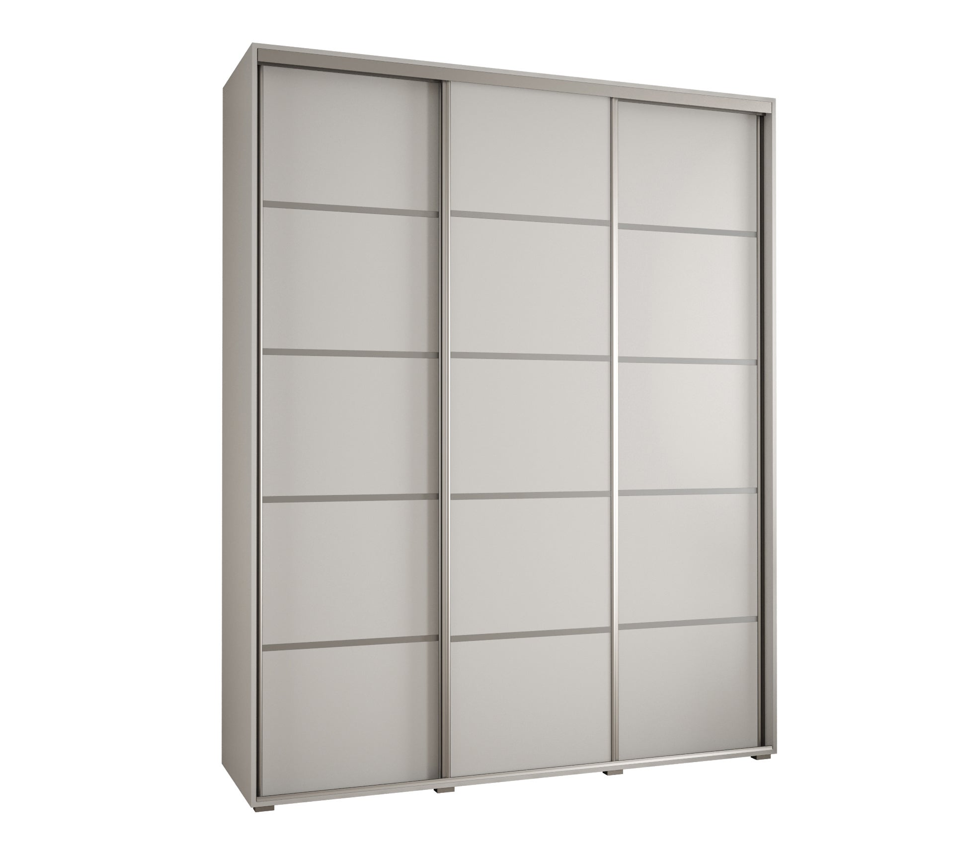 Szafa przesuwna wysoka Davos 4 200 x 60 x 235,2 cm biały + biały + u. srebrny - Abiks Meble