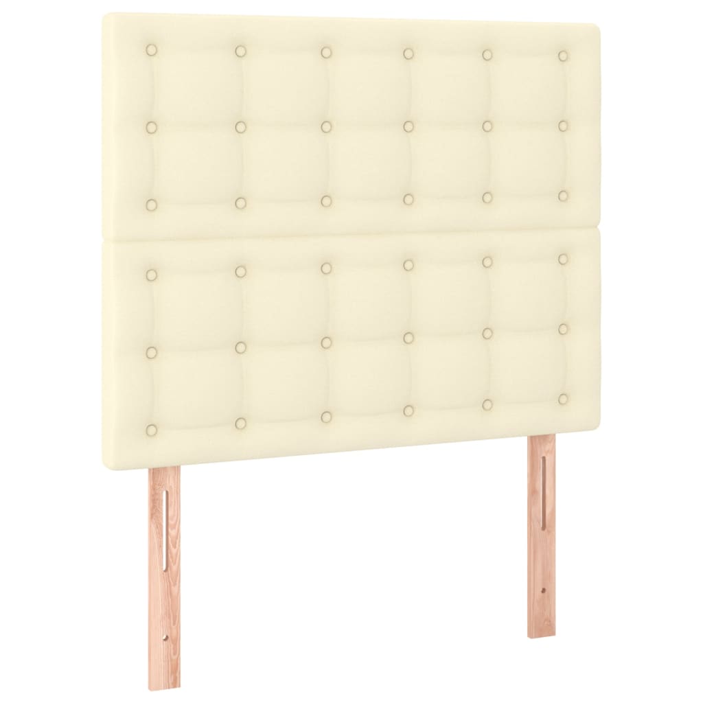 Cadre de lit sans matelas en similicuir crème, pour la chambre, 100 × 200 cm - 9