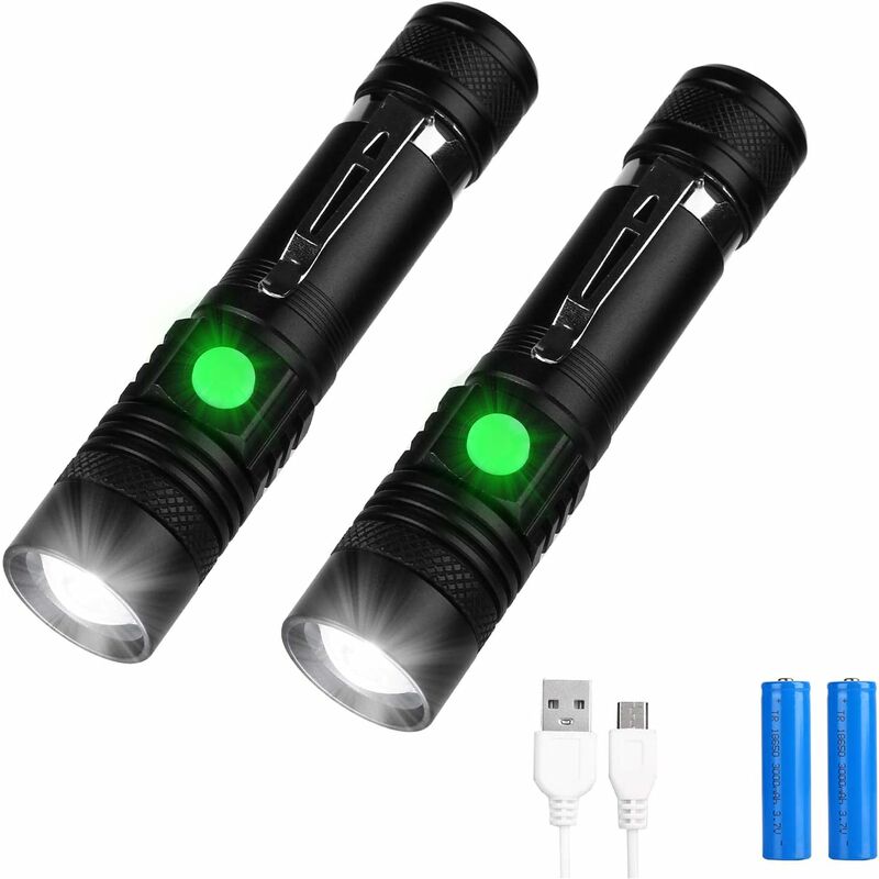 Lanternă, lampă portabilă de 1000 lumeni, lanternă LED reîncărcabilă USB, 4 moduri de iluminare, impermeabilă IPX4