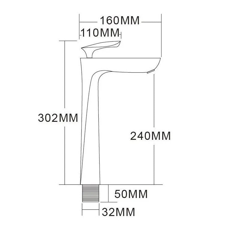 ROBINET DE LAVABO SURÉLEVÉ 205 EN LAITON NOIR ET CHROME COLLECTION CÉPHISE - 4