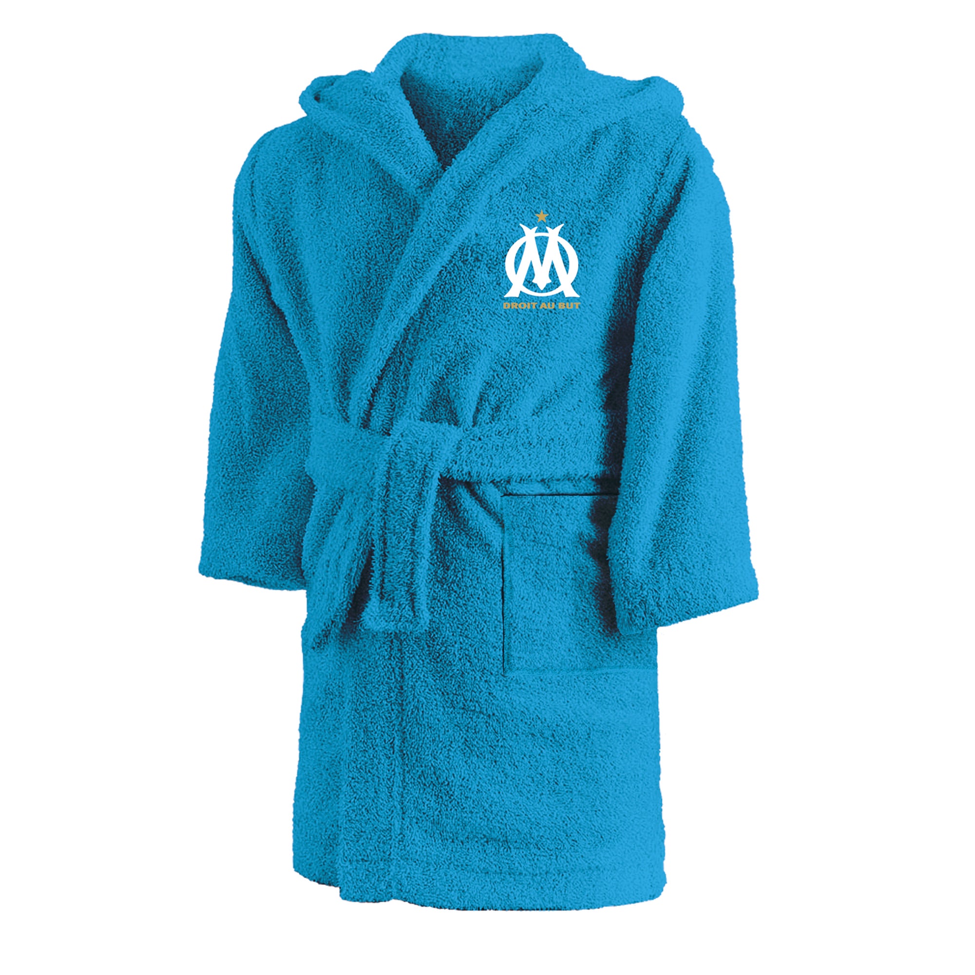 Peignoir enfant à capuche brodé 100% coton, OM ALLEZ - 5