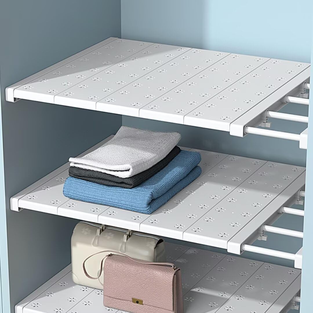 Rozkładana półka do szafy - do szafki do przechowywania - przegroda napinana - szerokość 24 cm, długość 38-60 cm