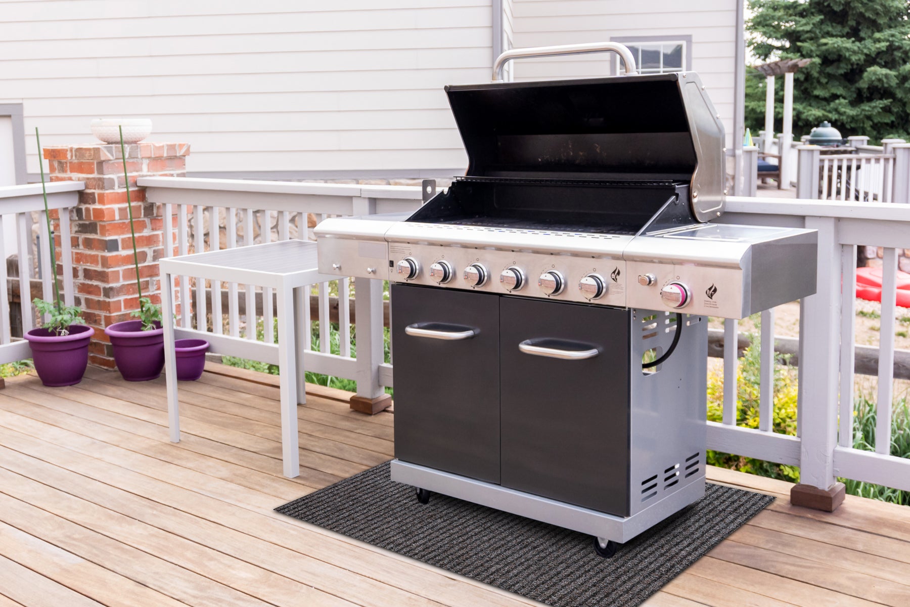 Tappetino protettivo per griglia GIN 1206 per terrazza, esterno - marrone chiaro 80x200 cm - 5