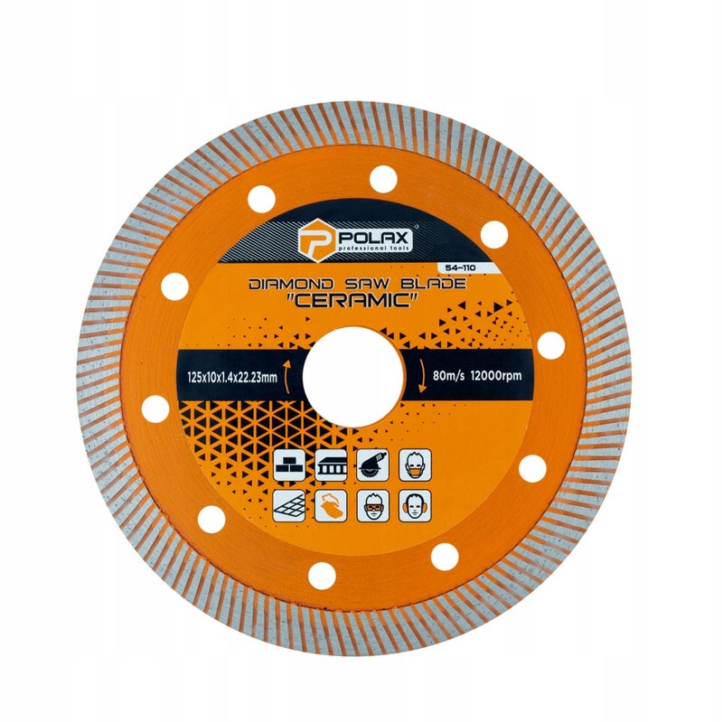 Tarcza diamentowa do cięcia płytek Ceramic 125x10x1.4x22.23mm Polax