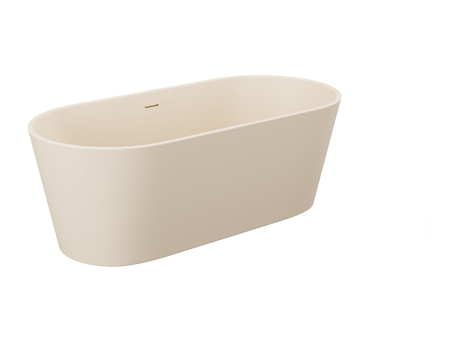 Baignoire îlot ovale - 159 x 74 x 56 cm - Acrylique - Beige mat - 255L - LUZECA - 3