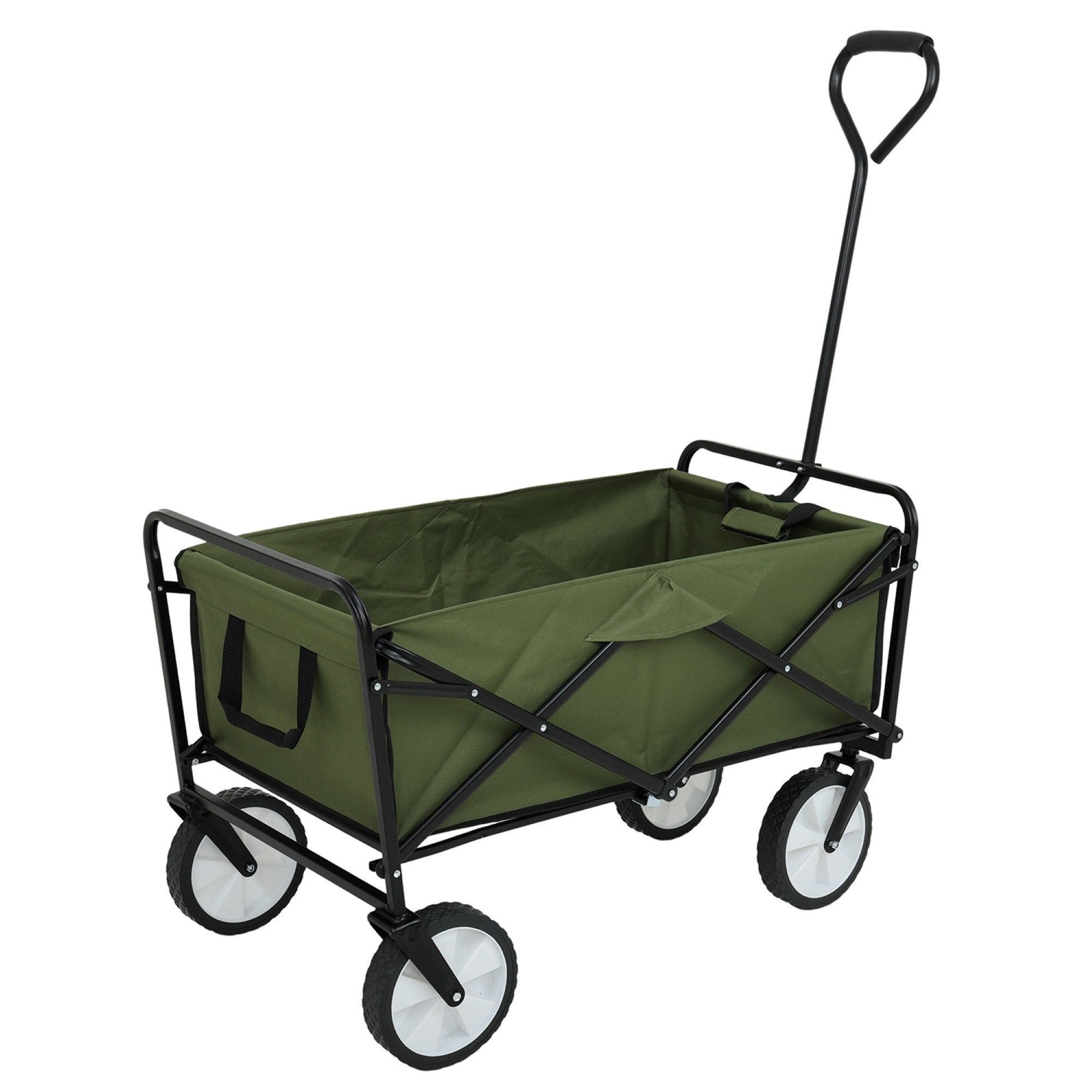 Chariot pliant de plage avec Roues en Plastique et capacité de charge maximale de 110 kg en Vert - 2