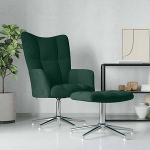 Poltrona relax con poggiapiedi in velluto nero | Leroy Merlin