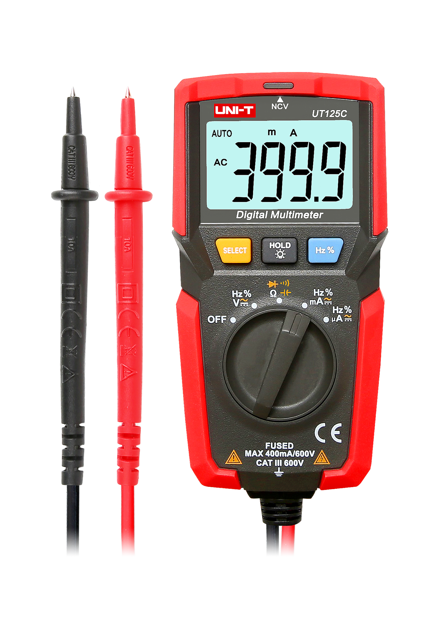 Multimetru Digital Uni-T UT125C MIE0323 | Afisaj LCD, Testare Continuitate, Protectie Suprasarcina